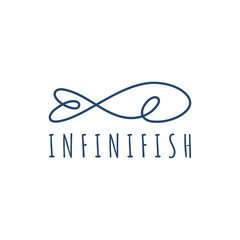 fish logo.simple outline style.fishing icon.seafood restaurant symbol.modern design