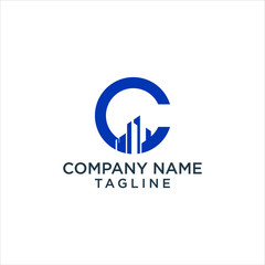 Obraz premium letter c and building logo design
