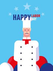 labor day label with professional chef
