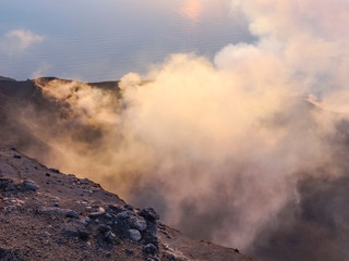 crater at Mount Stromboli