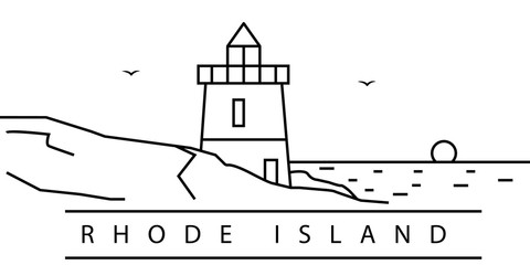 Rhode Island city line icon. Element of USA states illustration icons. Signs, symbols can be used for web, logo, mobile app, UI, UX