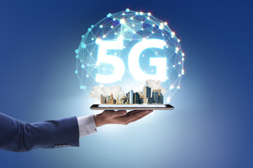 5G mobile technology concept - high internet speed