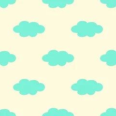 Behangcirkel Cute child seamless background with clouds pattern . © Chikpic
