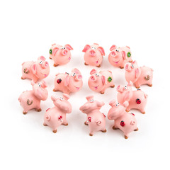 Isolierte Figur: Glücksschwein in rosa