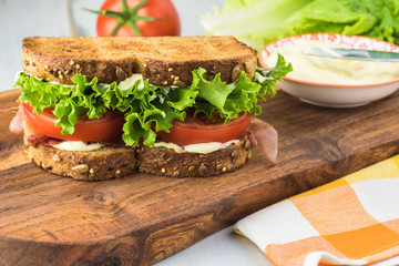 Fresh homemade BLT sandwich.