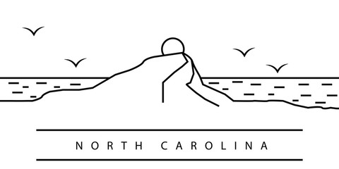 North Carolina city line icon. Element of USA states illustration icons. Signs, symbols can be used for web, logo, mobile app, UI, UX