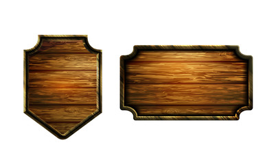 Vector realistic illustration of wooden signboard