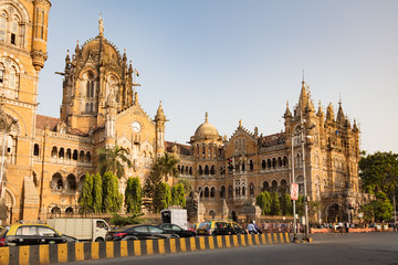 Chhatrapati Shivaji Terminus Railway Station - obrazy, fototapety, plakaty