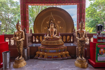 Buddha images set for people to worship