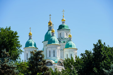 Fototapeta na wymiar Astrakhan Kremlin. Uspensky Cathedral in Astrakhan