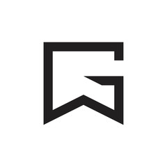 letter gw square geometric logo vector