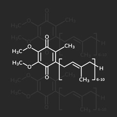 Coenzyme Q10 or ubiquinone chemical formula