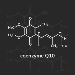 Coenzyme Q10 or ubiquinone chemical formula