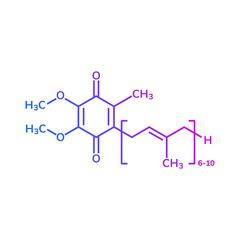 Coenzyme Q10 or ubiquinone chemical formula