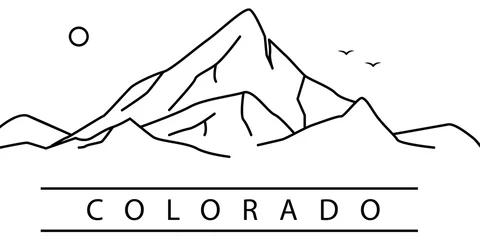 Foto op Canvas Colorado city line icon. Element of USA states illustration icons. Signs, symbols can be used for web, logo, mobile app, UI, UX © FIDAN