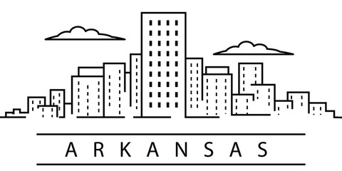 Arkansas city line icon. Element of USA states illustration icons. Signs, symbols can be used for web, logo, mobile app, UI, UX