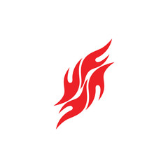 letter f red flame simple logo vector