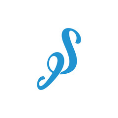 letters sg loop ribbon design logo vector