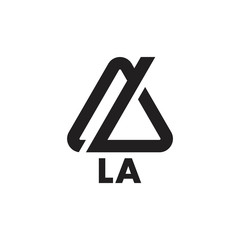 letter la triangle geometric logo vector