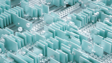 Abstract technology background. 3d illustration, 3d rendering.