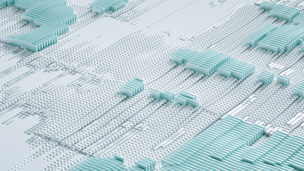 Abstract technology background. 3d illustration, 3d rendering.