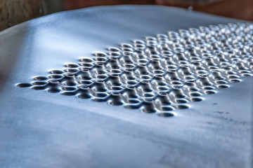 Production of scaffolding elements close-up