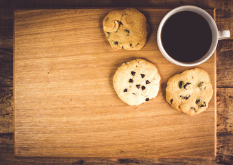 Cookie black coffee.