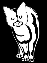 Black stencil of abstract cat