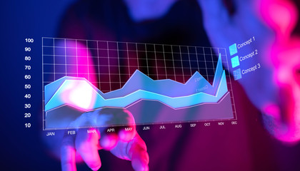 Business intelligence. Diagram, Graph, Stock Trading, Investment dashboard