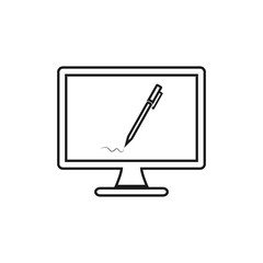 Electronic Signature line Icon. Editable vector EPS.