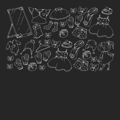 Children clothes. Background for babies, kids patterns.