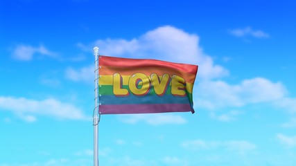 LGBT gay pride flag. Colorful rainbow flag. Symbol of equality. Love sign