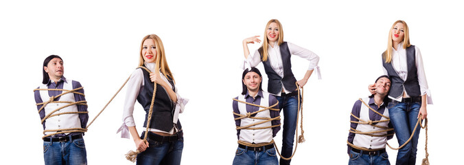 Family conflict with man and woman