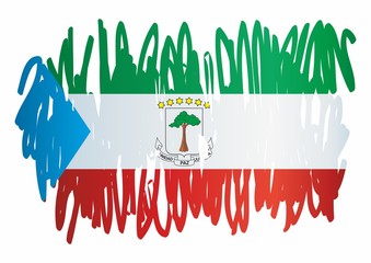 Flag of Equatorial Guinea, Republic of Equatorial Guinea. Template for award design, an official document with the flag of Equatorial Guinea. Bright, colorful vector illustration.