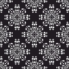 Tile black and white vector pattern for seamless decoration wallpaper
