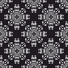 Tile black and white vector pattern for seamless decoration wallpaper