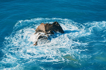 Waves crushing on the Atlantic ocean shore