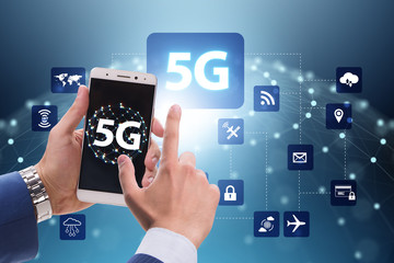 5G mobile technology concept - high internet speed