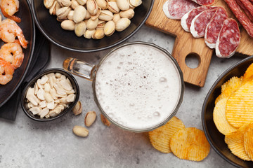 Draft beer and snacks
