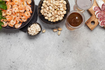 Draft beer and snacks