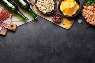 Draft beer and snacks