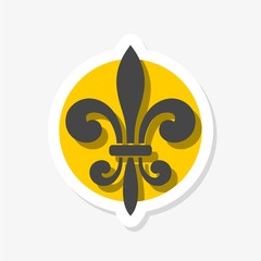 Fleur de lis black symbol, royal icon sticker © sljubisa