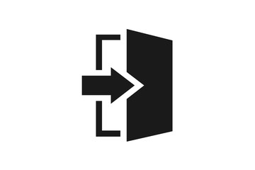 The exit icon. Logout and output, outlet, out symbol. Flat Vector illustration