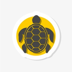 Obraz premium Turtle sticker icon. Simple illustration of turtle icon for web