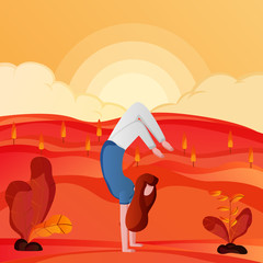 Yoga Scorpion Poses Illustration