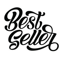 Best seller hand lettering, custom writing letters isolated on white background, vector type design illustration.