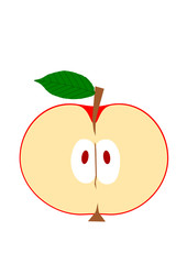 Apfel Hälfte halbiert Kernhaus Grafik Vektor