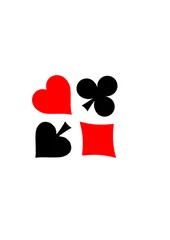Foto auf Alu-Dibond Poker Skat Symbole Herz Karo Kreuz Piek Grafik Vektor © Simon