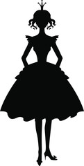 Fototapeta premium Vector illustrations of Princess Girl Silhouette