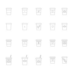 Set of Coffee cup icons good morning